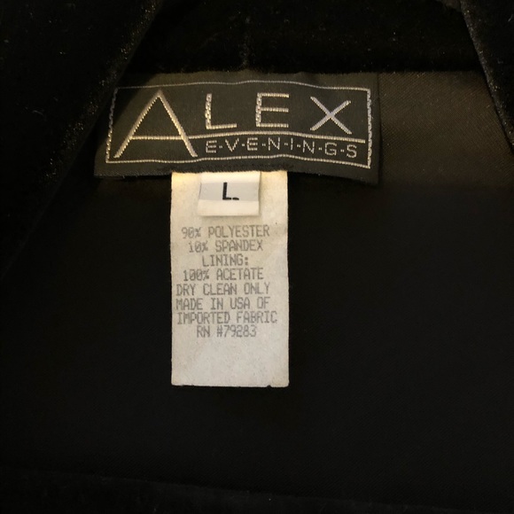 Alex Evenings black velvet jacket size L - Picture 3 of 4